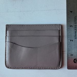 Cuyana leather card holder in clay